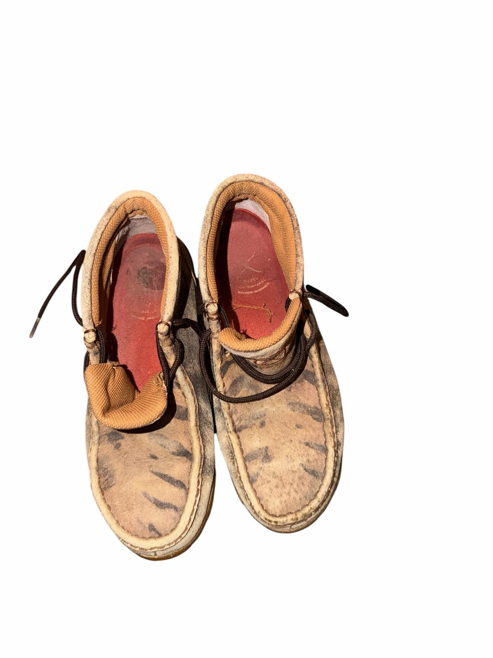 Twisted X Brown Leather Animal Print Moccasin-Style Booties Size 7 M